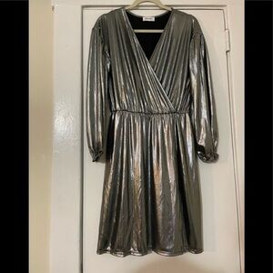 Love Sadie Silver Metallic Miki Dress Size Medium